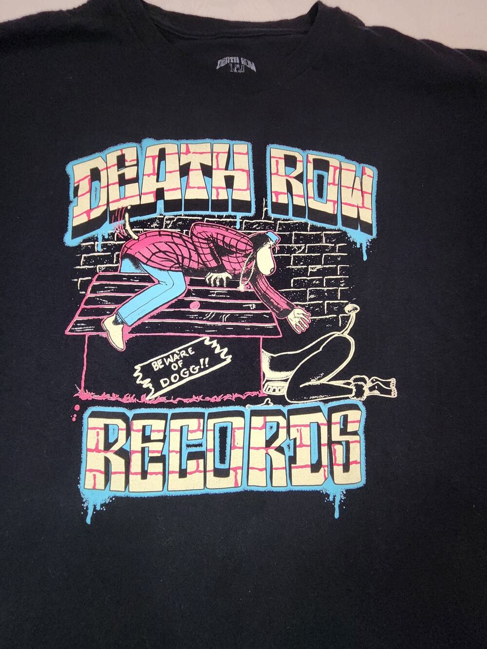 Death Row Records T Shirt XL Beware of Dogg Snoop Dogg Rap Hip Hop Graphic Tee
